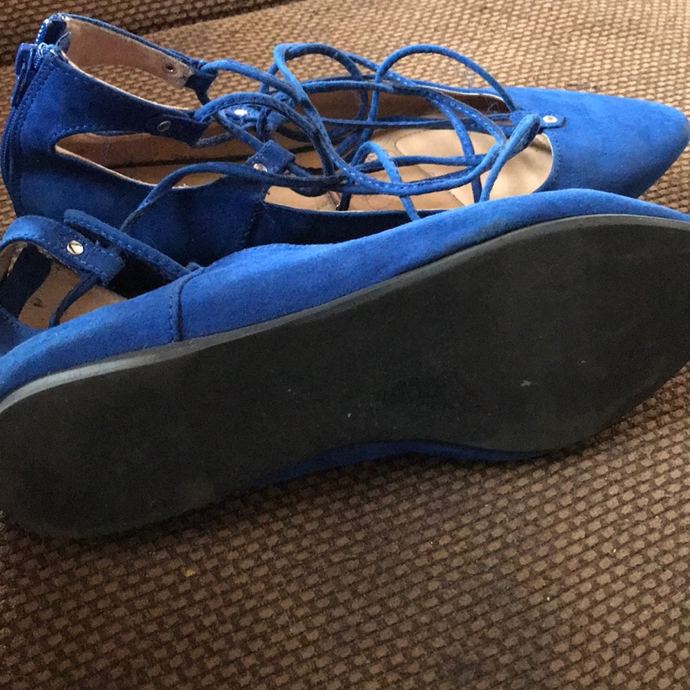 Suede blue flats size11 Lane Bryant